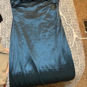 Elegant Blue Satin Maxi Dress